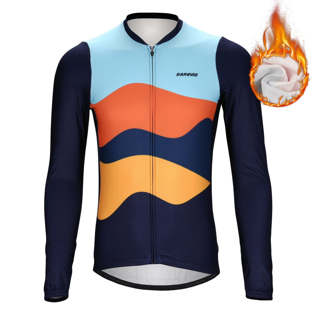 Cycling Set Men Warm Thermal Hot Cycling Jersey Long Sleeve