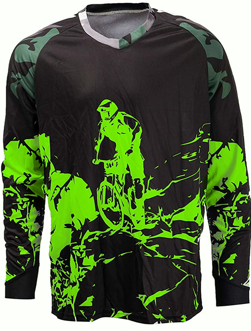 Men's Long Sleeve Downhill Jersey Spandex Polyester