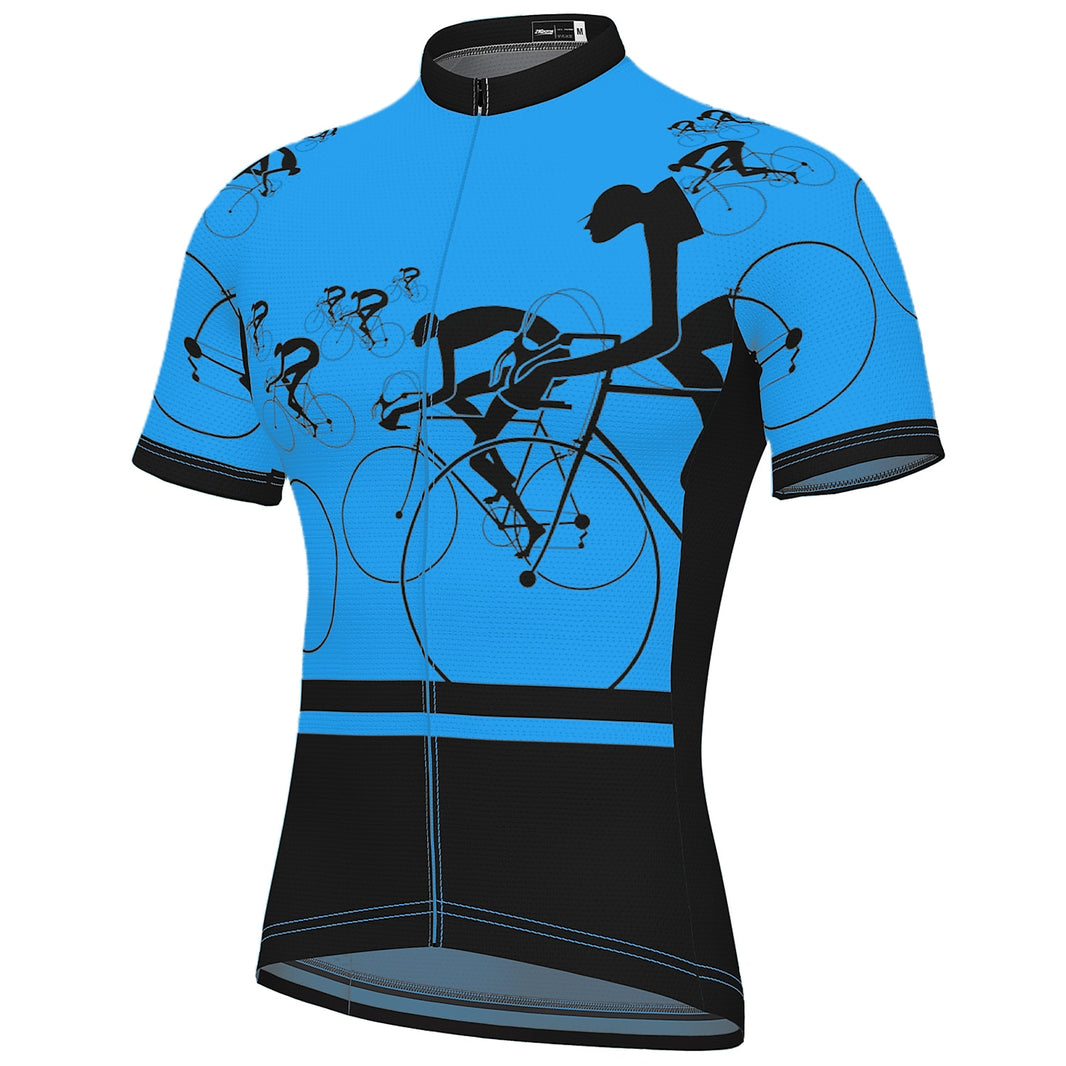 Men's Short Sleeve Cycling Jersey Summer Spandex Polyester