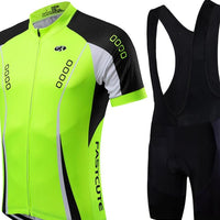 Men's Short Sleeve Cycling Jersey with Bib Shorts