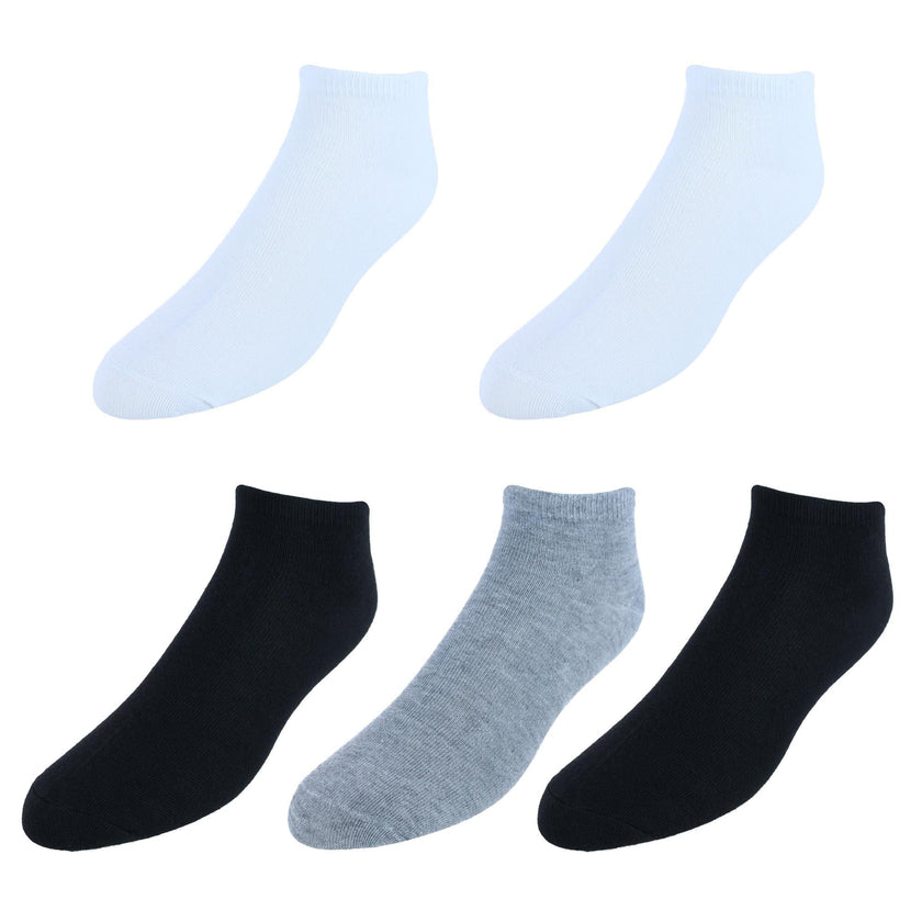 CTM® Men's Quarter Cut Athletic Comfort Socks (5 Pairs)