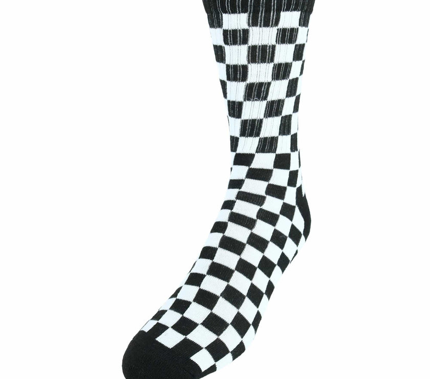 Mad Toro Men's Cotton Blend Race Flag Checkered Socks