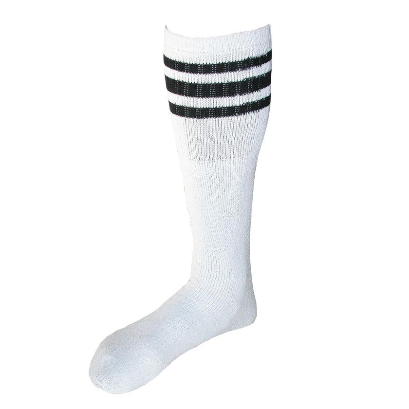 CTM® Striped Top Ribbed Tube Socks (4 Pair Pack)