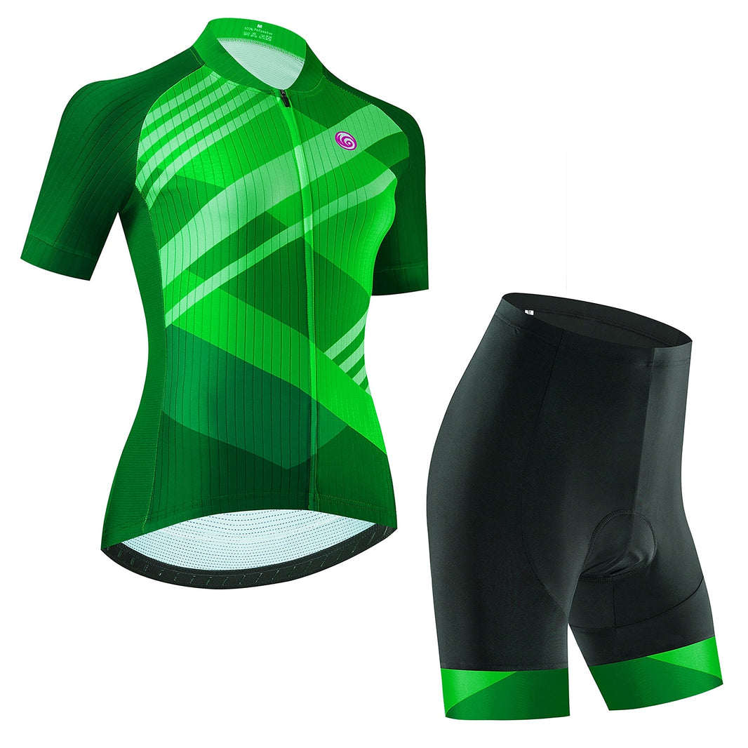 Women's Short Sleeve Cycling Jersey with Bib Shorts Cycling Jersey