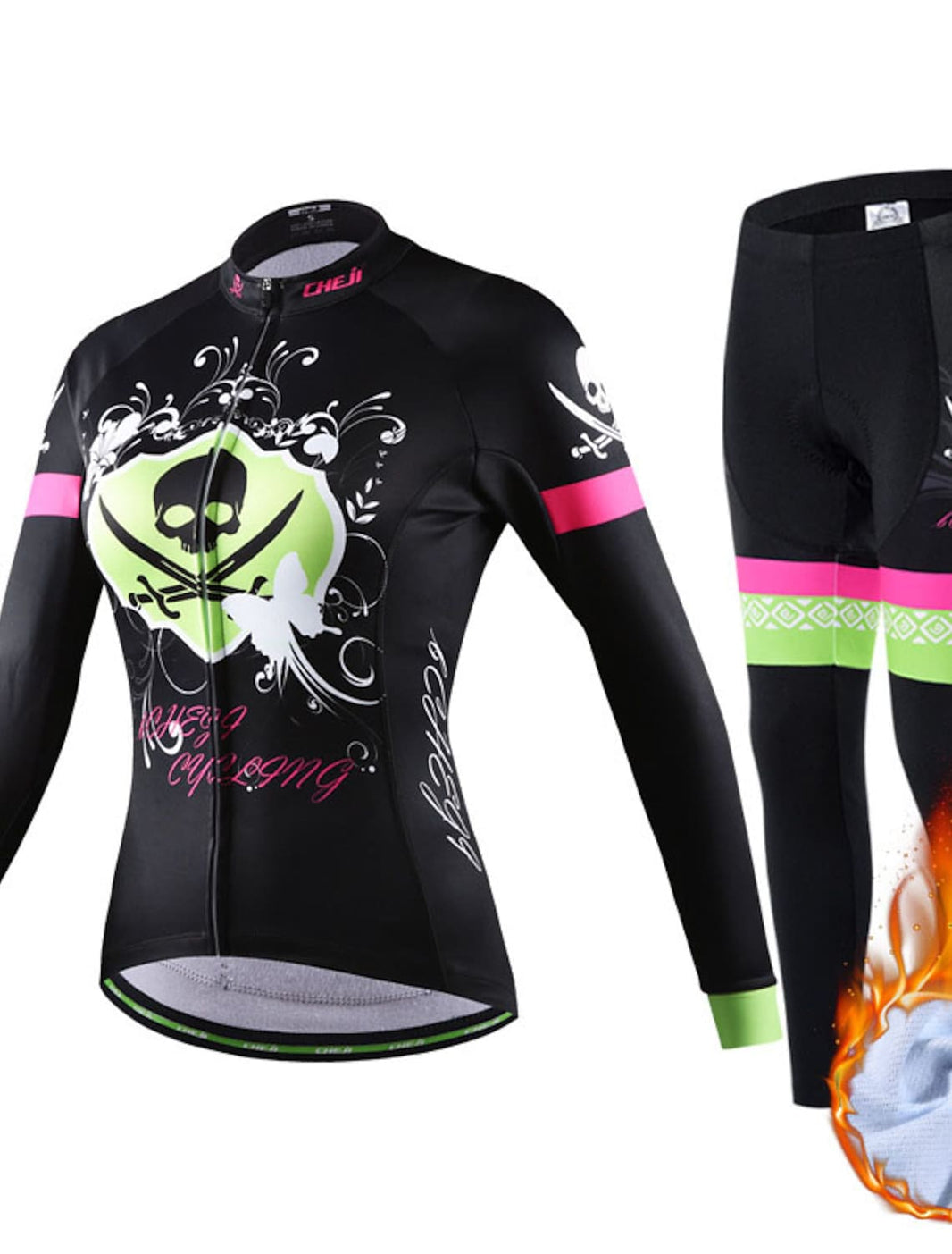 Women's Long Sleeve Cycling Jersey with Tights